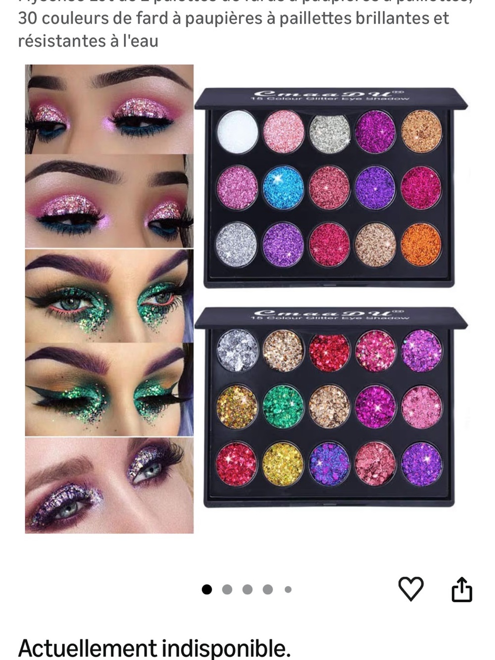 Glitter Eyeshadow Palette - Multi-Color Sparkle Shades